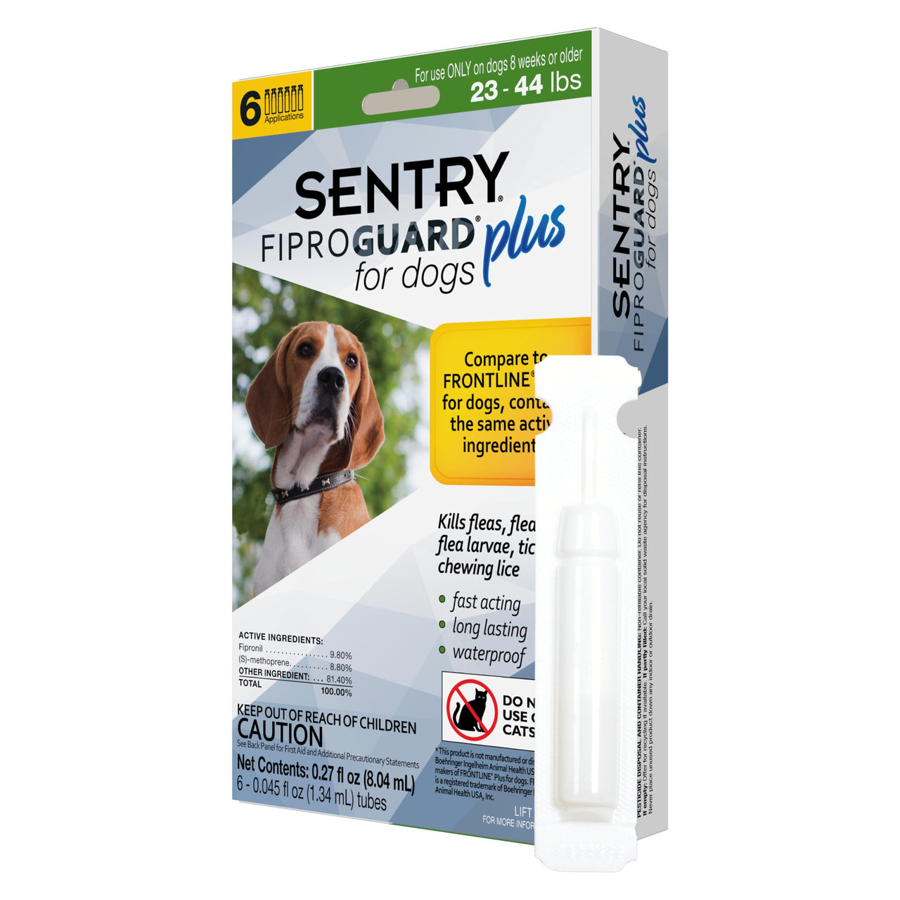 SENTRY PET CARE SENTRY Fiproguard Plus for Dogs, Flea and Tick Prevention for Dogs (23-44 Pounds), Includes 6 Month Supply of Topical Flea Treatments