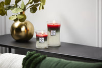 WoodWick Medium Hourglass Candle, Winter Garland - Premium Soy Blend Wax, Pluswick Innovation Wood Wick, Made in USA | Holiday Gifts for All WoodWick Medium - Triology