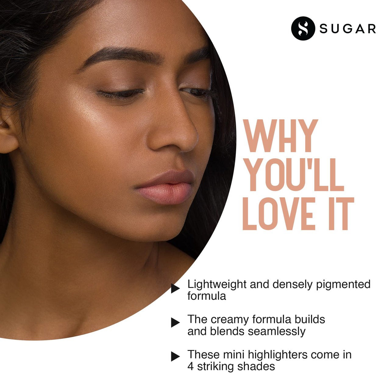 SUGAR Cosmetics Contour De Force Mini Highlighter - 02 Gold Glory (Golden Bronze) Lightweight, Easily Blendable, Illuminating Bronzer, Matte Finish