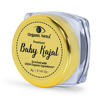 Organic Netra Baby Kajal Water Resistant, Smudgeproof 4g and Organic Netra Sindoor/Kumkum Paste | Waterproof Long lasting, Smudge Proof Sindoor | 8gm
