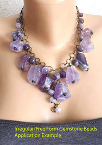 2 Strands Adabele Natural Raw Clear Crystal White Quartz Nugget Rough Gems Stone (30 Inch Total) Chakras Healing Gemstone Loose Beads GA-C1 White Quartz/Clear Crystal 2