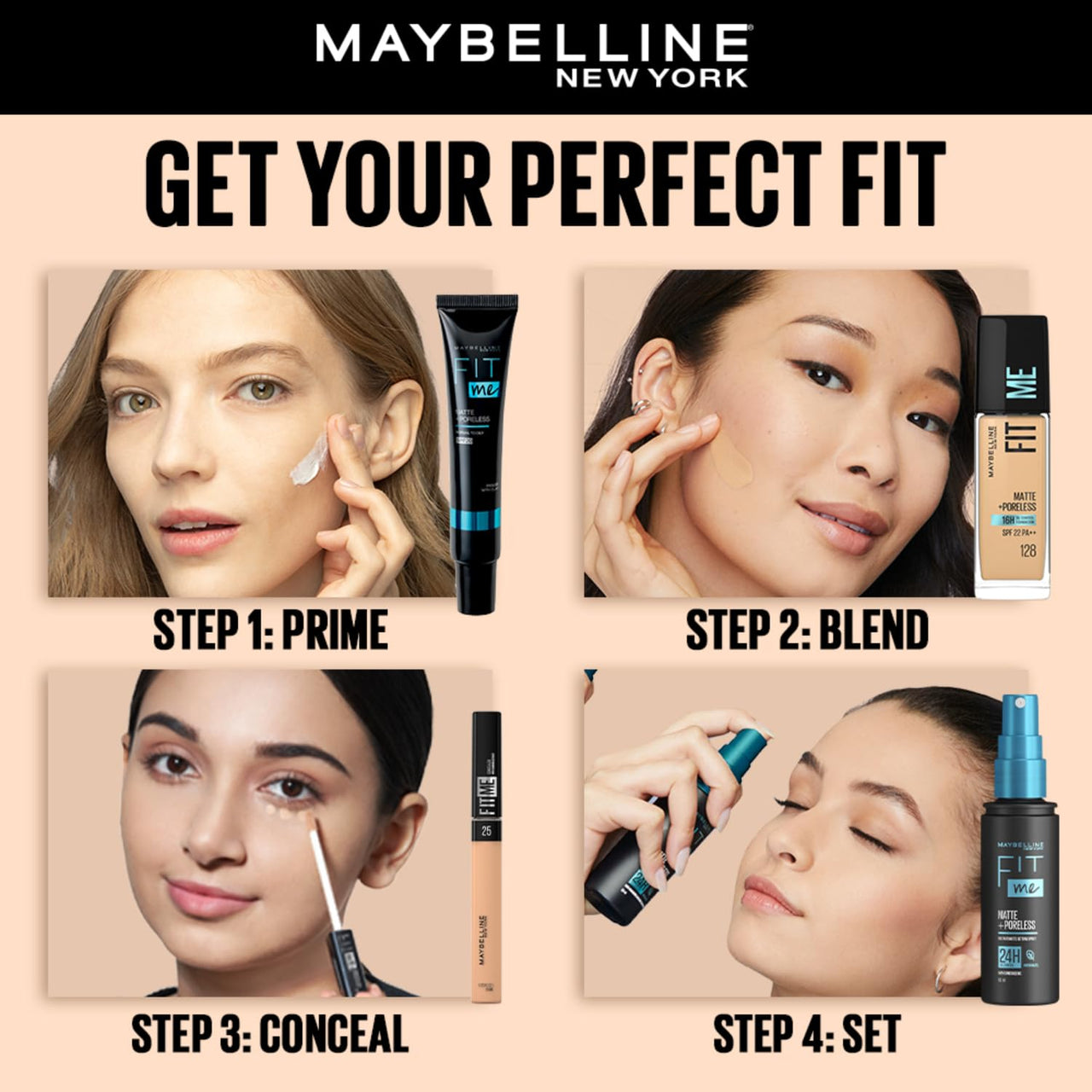 Maybelline New York Liquid Foundation, Matte Finish, With SPF, Absorbs Oil, Fit Me Matte + Poreless, 332 Golden Caramel, 30ml
