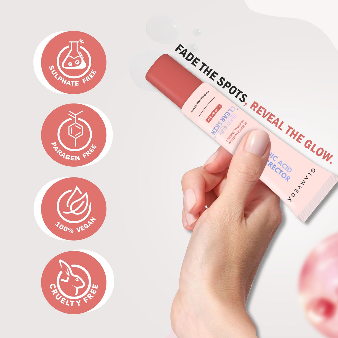 Glamveda 3% Kojic Acid Spot Corrector Gel Reduces Acne Scars & Dark Spots | Glow Booster & Pigmentation Removal | With Alpha Arbutin & Niacinamide | 20g