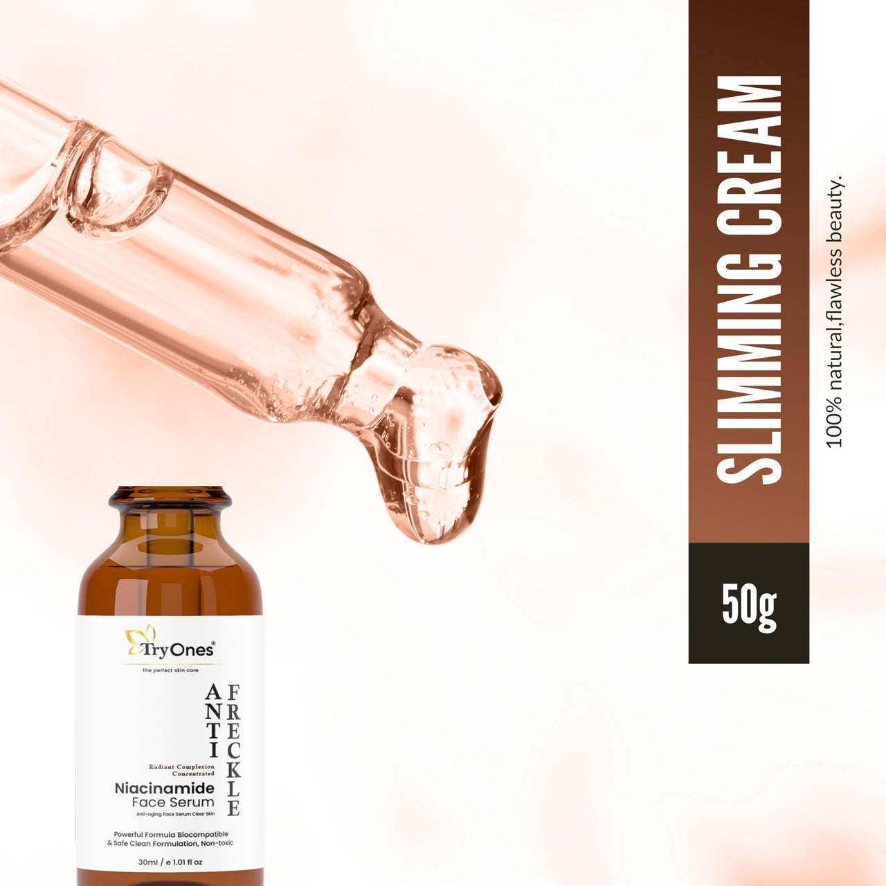 TryOnes Skin Naturals, Bright Complete 30X Vitamin C Booster Face Serum, Increases Skin's Glow Instantly and Reduces Spots Overtime for Men & Women_Anti-Fricle_30ml