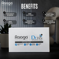 Raaga Professional De-Tan Pack | Tan Removal Cream with Kojic and Milk | Dermatologically Tested, Peroxide Free, Hydroquinone Free, Sulphate Free - 12g x 6 (72 gm) (Pack of 3)