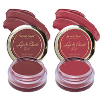 Seven Seas Lips & Cheek Tint Combo Pack of 2 | Matte Natural Blush for Women | Lip Tint with Vitamin E | Nourishing Cheek Tint (Copper Rust, Hippie Pink)