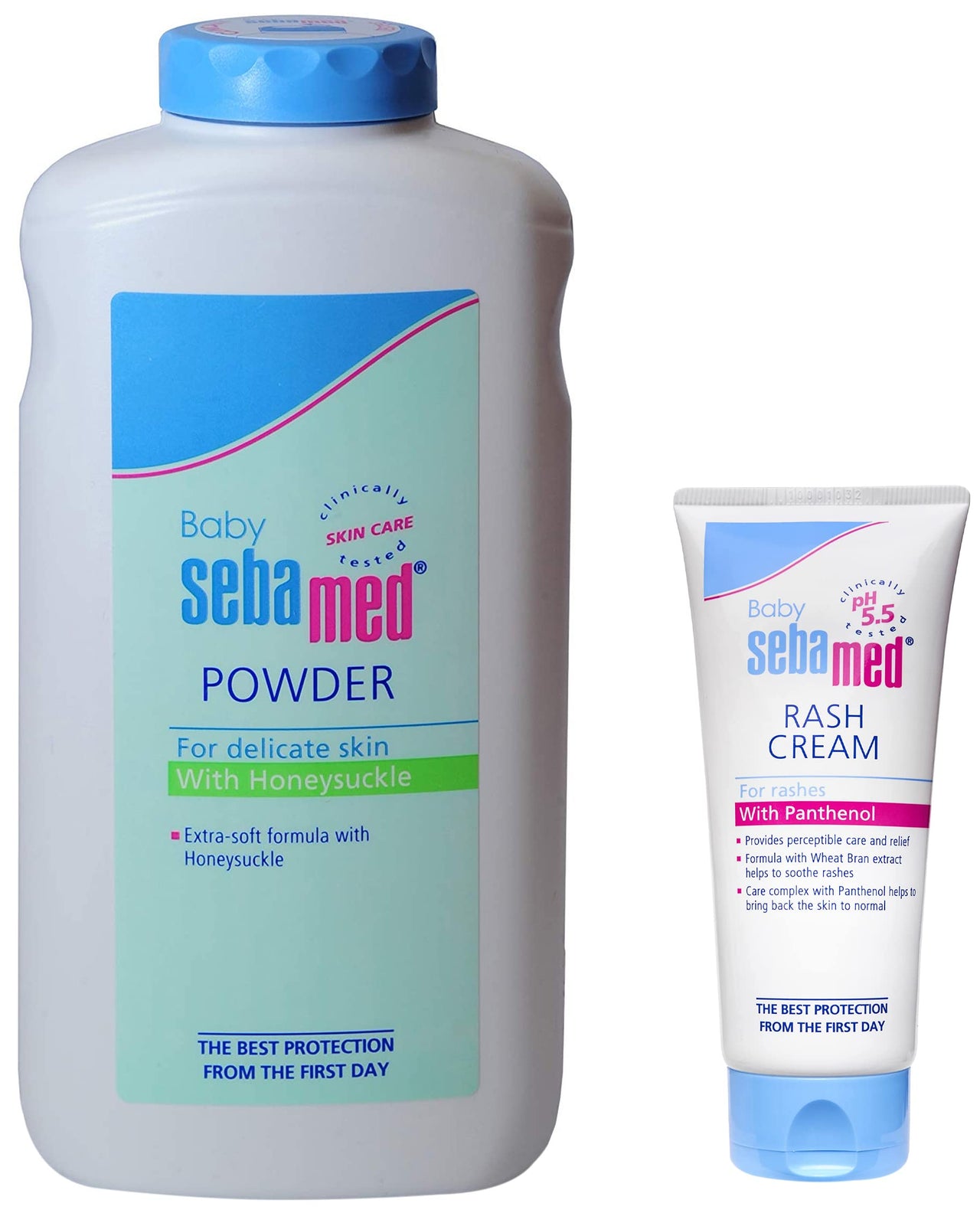 Sebamed Baby Powder with Honeysuckle 200g & Sebamed Baby Rash Cream, 100ml