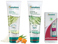 Himalaya Herbals Under Eye Cream, 15ml & Purifying Neem Pack, 100g & Herbals Purifying Neem Scrub, 100g