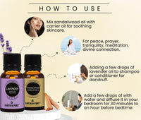 Earth N Pure Sandalwood Essential Oil and Lavender Essential Oil Pack of 2-15 ml