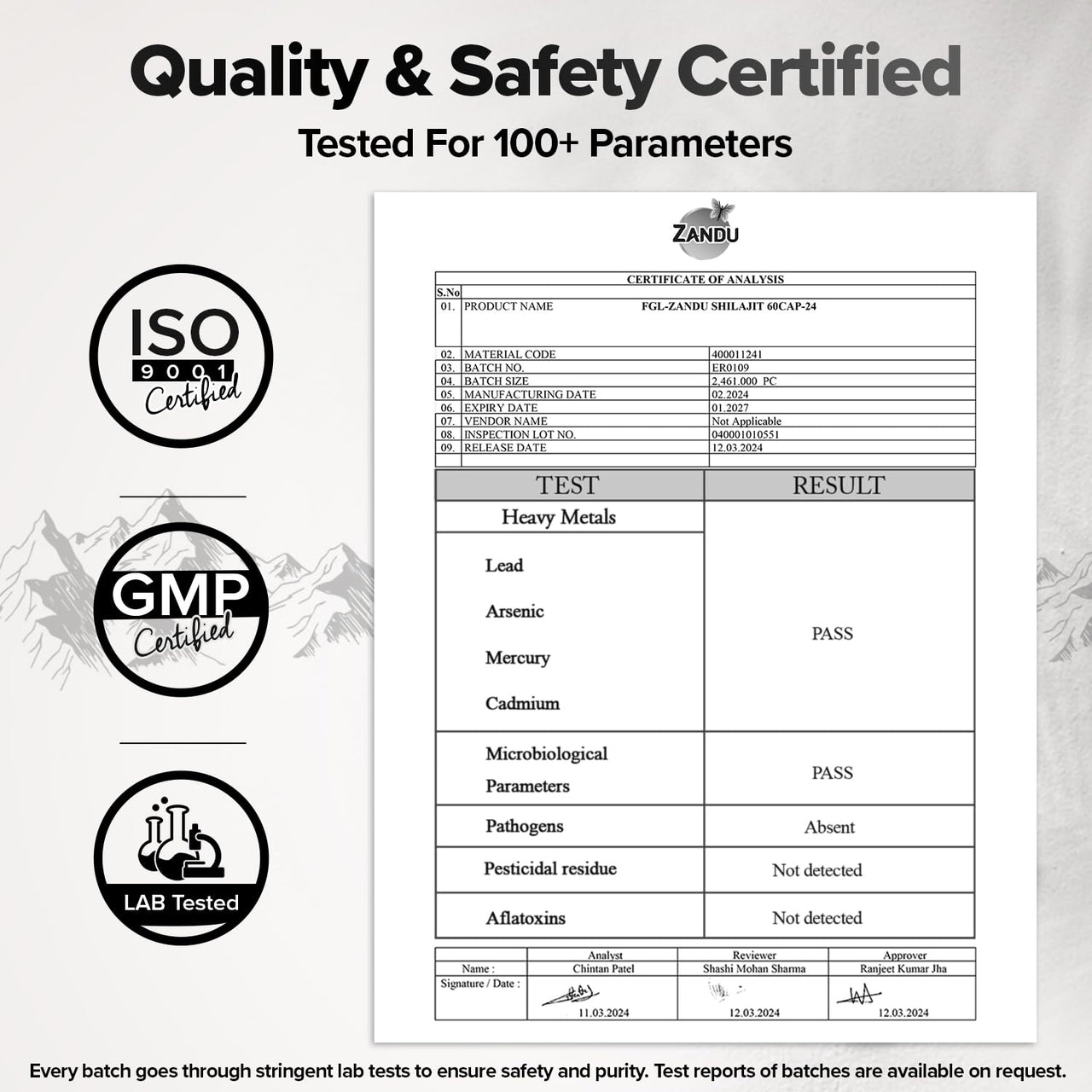 Zandu Shilajit Capsules (60 Caps) Infused with Goodness of Natural Shilajit Extracts for Enhanced Energy & Strength in Men, Manages Stress, Immunity Booster