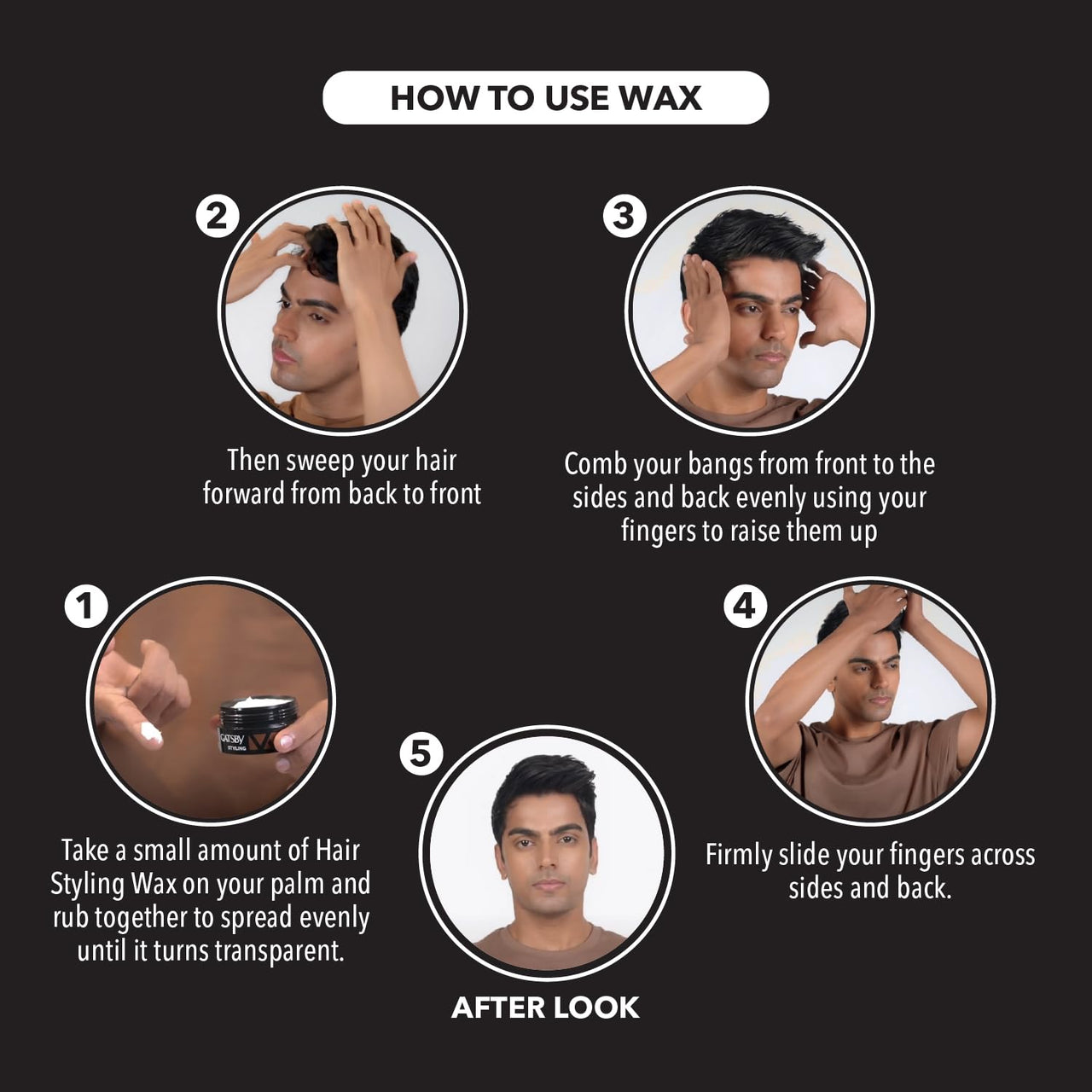 Gatsby Japan Hair Styling Wax - Edgy & Volume, For Hyper Quiff Style, Non Sticky, Volumizing Finish, Anytime Re-Stylable, Easy Wash Off, 75gm