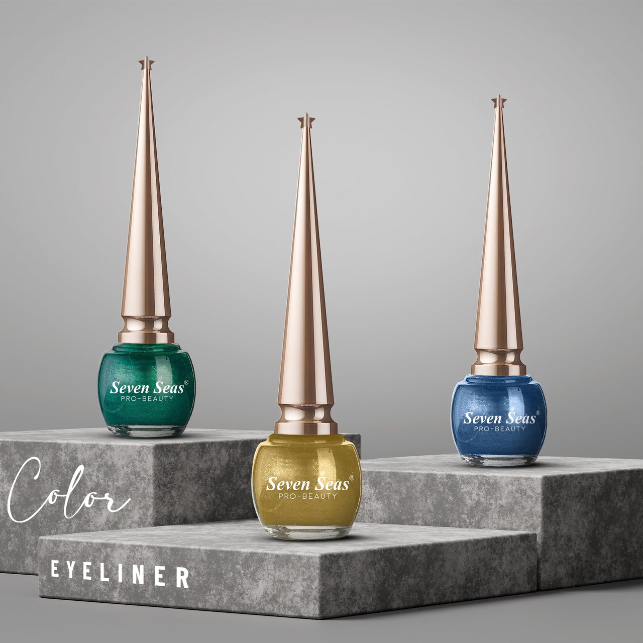 Seven Seas Liquid Color Eyeliner - 5ml | Waterproof | Smudgeproof | Long Lasting | Eyeliner for Women (Pearl Green, 5ml)