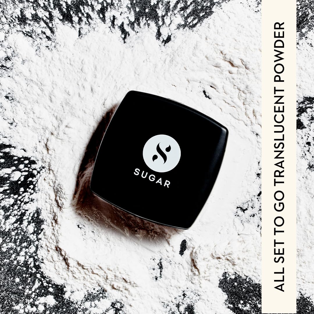 SUGAR Cosmetics All Set To Go Translucent Powder For Face | Setting Loose Powder For Face | Lightweight & Long Lasting | Matte Finish | Lasts Upto 8 Hrs | 7Gm, White