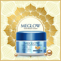 Meglow Skin Care Combo Pack of 3-Gold Bleach cream (50g)|Face Cream For Women (50g) with Aloevera Extracts & Vitamin E|Instant Glow Face Wash (70g)+Skin Brightening and Luminizing for Radiant Skin