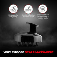 Beardo Scalp Massager for Hair with Removable Handle | Soft Silicone Bristles for Dry Massage, Oil & Shampoo | Massager Shampoo Hair Brush, Super Soft Bristles, Exfoliating | Scalp massager for Men & Women