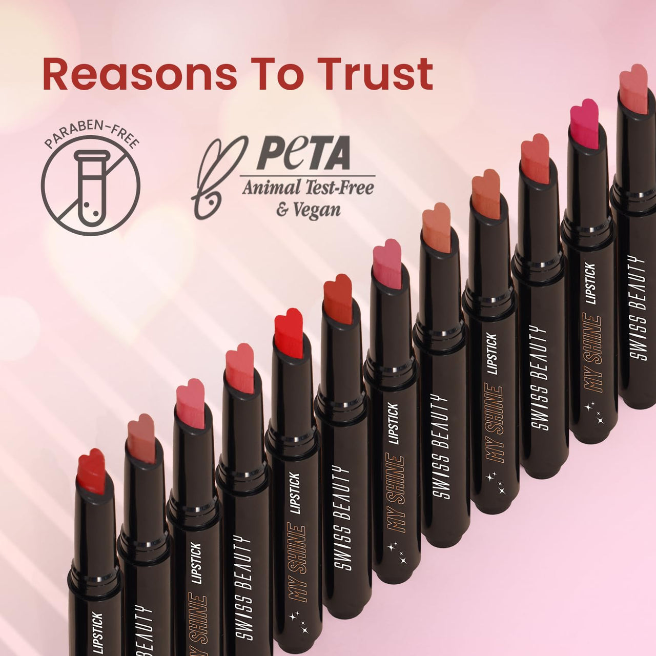 Swiss Beauty My Shine Creamy Lipstick with Vitamin E | Long Lasting Lipstick with Shiny finish | Shade- Pink Victoria, 1.5gm