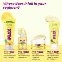 PLIX - THE PLANT FIX Pineapple Advanced Depigmentation Dewy Sunscreen SPF 50 PA++++ | Alpha Arbutin & Aquaxyl | Reduces Pigmentation, Protects from UV & Blue Light, Hydrates Skin | Vegan & Paraben-Free | 50g