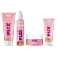 PLIX - THE PLANT FIX Guava & Roses Regime for Bright Skin & Balanced Skin pH| Hydrating Cleanser| 2-in-1 Toner Serum| Smoothie Moisturizer| Invisible Sunscreen Gel With SPF 50+ PA +++| For Men & Women| Pack of 4