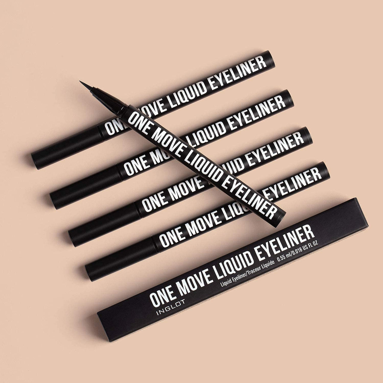 Inglot One Move Liquid Eyeliner Black - 0.55 ml Waterproof and smudge-proof