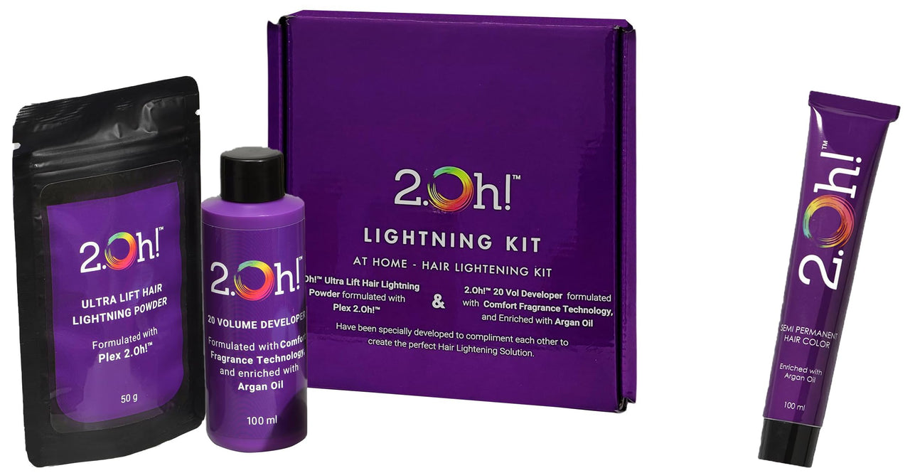 2.Oh! Italian- Clear Gloss DIY Kit | Semi Permanent Hair Gloss + Hair Bleach for Hair Color | High Shine Gloss | Smooth Silky Hair | Enriched with Argan Oil