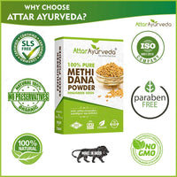 Attar Ayurveda Methi Seed Powder For Hair Growth - 200 g | Fenugreek Powder