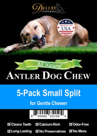 Elk Antler Chews for Dogs | Naturally Shed USA Collected Elk Antlers | All Natural A-Grade Premium Elk Antler Dog Chews | Product of USA, 5-Pack Small Split 5 Count (Pack of 1)