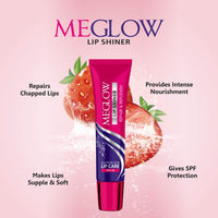Meglow Beauty BB+ Cream (30g) with SPF 15 Brightening, Moisturizing and Instant Complexion Enhancement and Enriched with Natural Ingredients Meglow Lip Shiner (15g)- Combo Pack of 2
