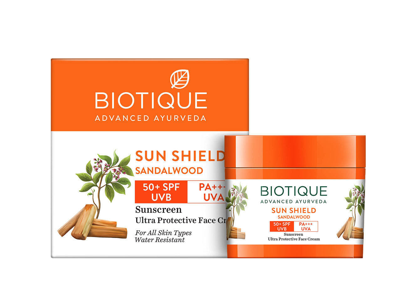 Biotique Sandalwood Sunscreen Ultra Soothing Face Lotion, SPF 50+ |Ultra Protective Lotion| Keeps Skin Soft, Fair and Moisturized| Water Resistant| For All Skin Types| 50ml