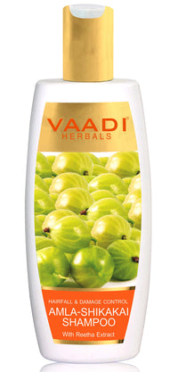 Vaadi Herbals Amla Shikakai Shampoo, Hairfall and Damage Control, 350g And Vaadi Herbals Olive Conditioner with Avocado Extract, 350 ml