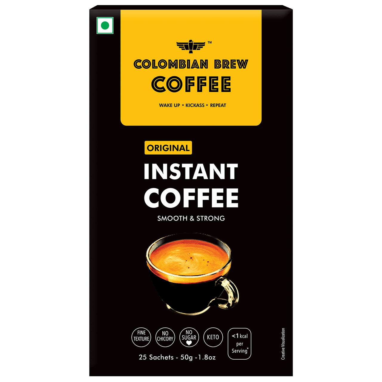 Colombian Brew Pure Instant Coffee Powder, Smooth & Strong 50g (Pack of 2)