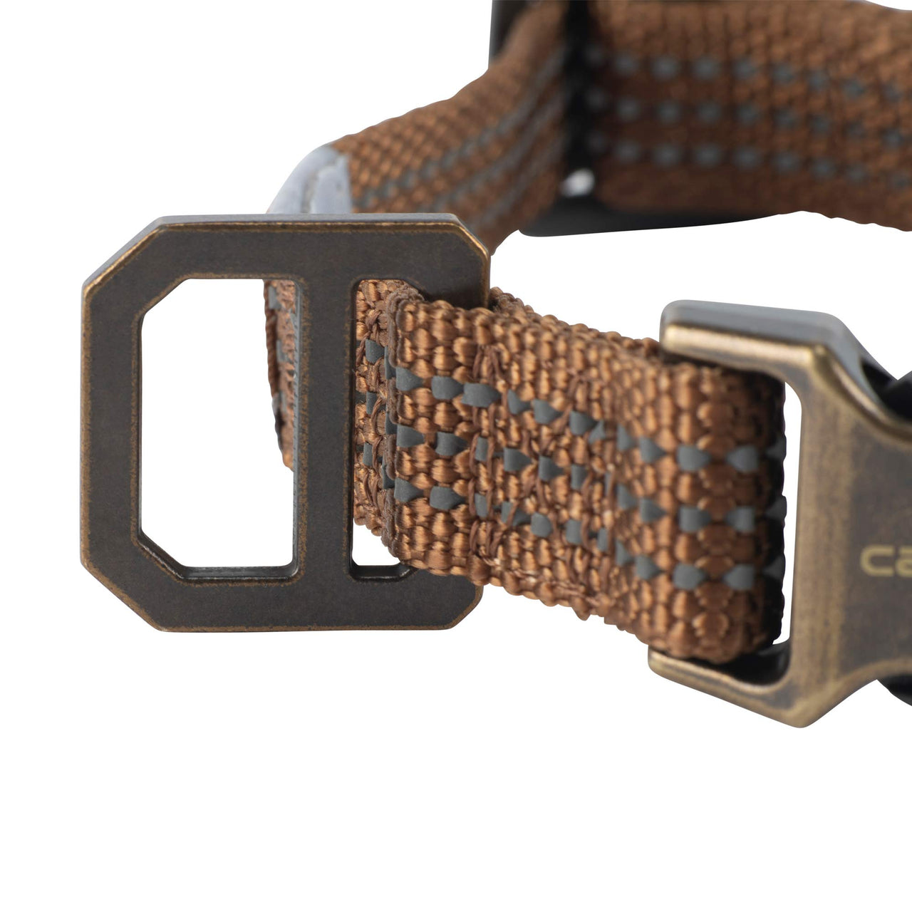 Carhartt Dog Collar Brown/Brushed Brass, Medium