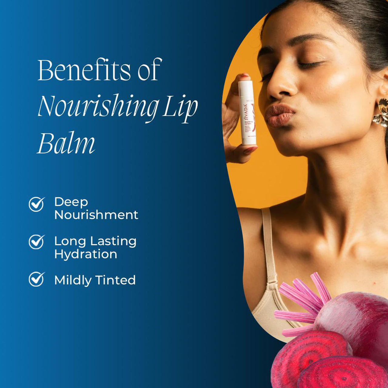 Jivada Tinted Lip Balm with SPF for Dry, Dark & Chapped Lips | 12-Hour Hydration | Beetroot, Shea Butter & Vitamin E | Brightening, Glossy, Non-Sticky | Men & Women | Soft Glossy Finish | Paraben, Sulphate-Free | 5g