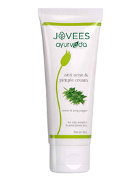 Jovees Herbal Anti Acne & Pimple Cream For Reduced Acne, Dark Spot & Treats Pimple | Oil Free & Lightweight | Suitable For Oily, Sensitive & Acne Prone Skin- 60gm