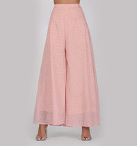 RATAN Women’s Georgette Flared Freesize Sharara Palazzo Pant with Lining M Maroon