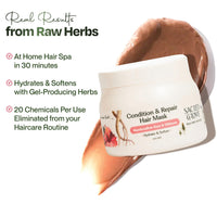 Sacred Grove Condition & Repair Hair Mask | Hydrates Rough & Dry Hair | Marshmallow Root, Flaxseed & Hibiscus | Made with 10 Potent Raw Herbs | At-Home Hair Spa | Paraben, Sulphate-Free | 200 gms