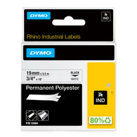 DYMO Rhino Industrial Permanent Polyester Labels, 3/4
