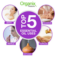 Organix Treasure Lavender Essential Oil for Relaxation, Sleep, Tension Relief, Hair Growth, Skin Care, Fragrance, (15ml)