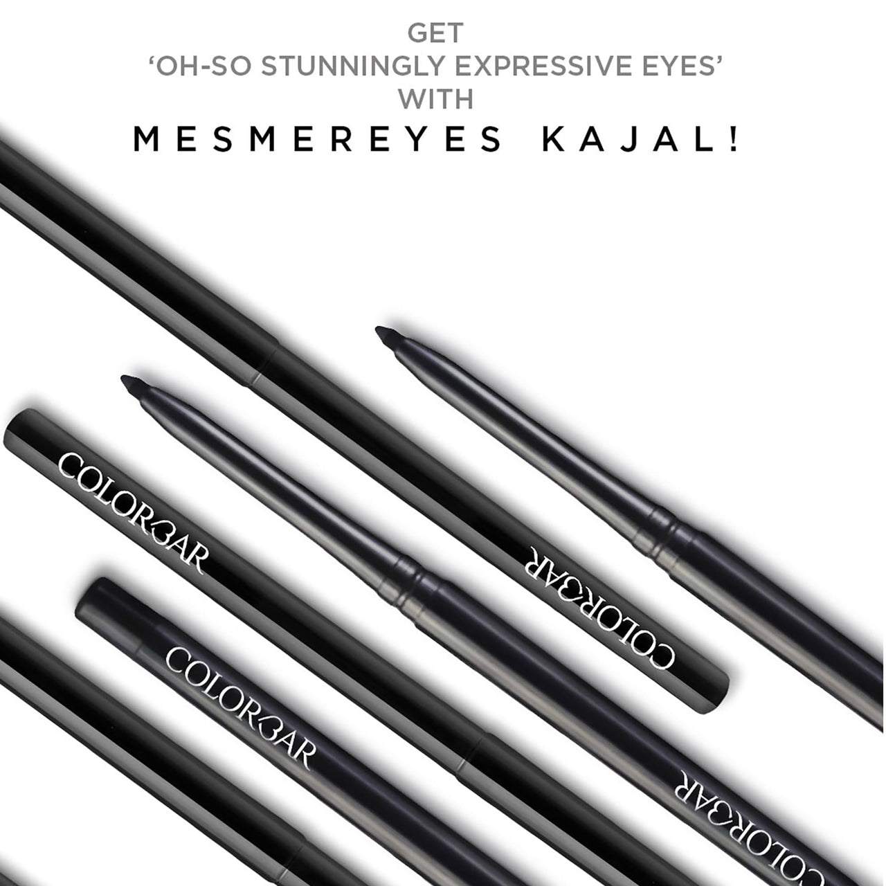 Colorbar Mesmereyes Kajal, Black 001, 0.35g | Moisturizing| Smudgeproof | Long lasting