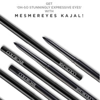 Colorbar Mesmereyes Kajal, Black 001, 0.35g | Moisturizing| Smudgeproof | Long lasting