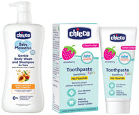 Chicco Gentle Bodywash & Shampoo 500Ml With Toothpaste Strawberry 12M+