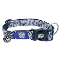 Max & Molly Soft Padded Neoprene Dog Collar w/Smart ID Gotcha! QR Pet Safety Tag, Durable, Waterproof, Anti-Stink, Machine Washable Collar for Dogs, Mykonos Navy Stripe, M M (13-21