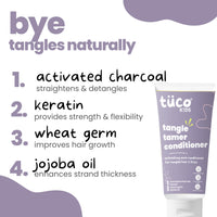 Tuco® Kids Tangle Tamer Hair Conditioner | Jojoba Oil & Keratin | pH Balanced, Frizz Free, Hypoallergenic | Ages 2-5, 4-10, 10-15, 5-10 Years | Paraben & Sulphate Free | 100ml (Pack Of 1)