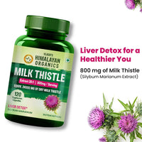 Vlado's  HIMALAYAN ORGANICS Milk Thistle Extract With 800Mg Of Silybum Marianum Detox Supplement For Men And Women For Healthy Liver | Boost Metabolism And Maintain Cholesterol level - 120 Vegetarian Capsules