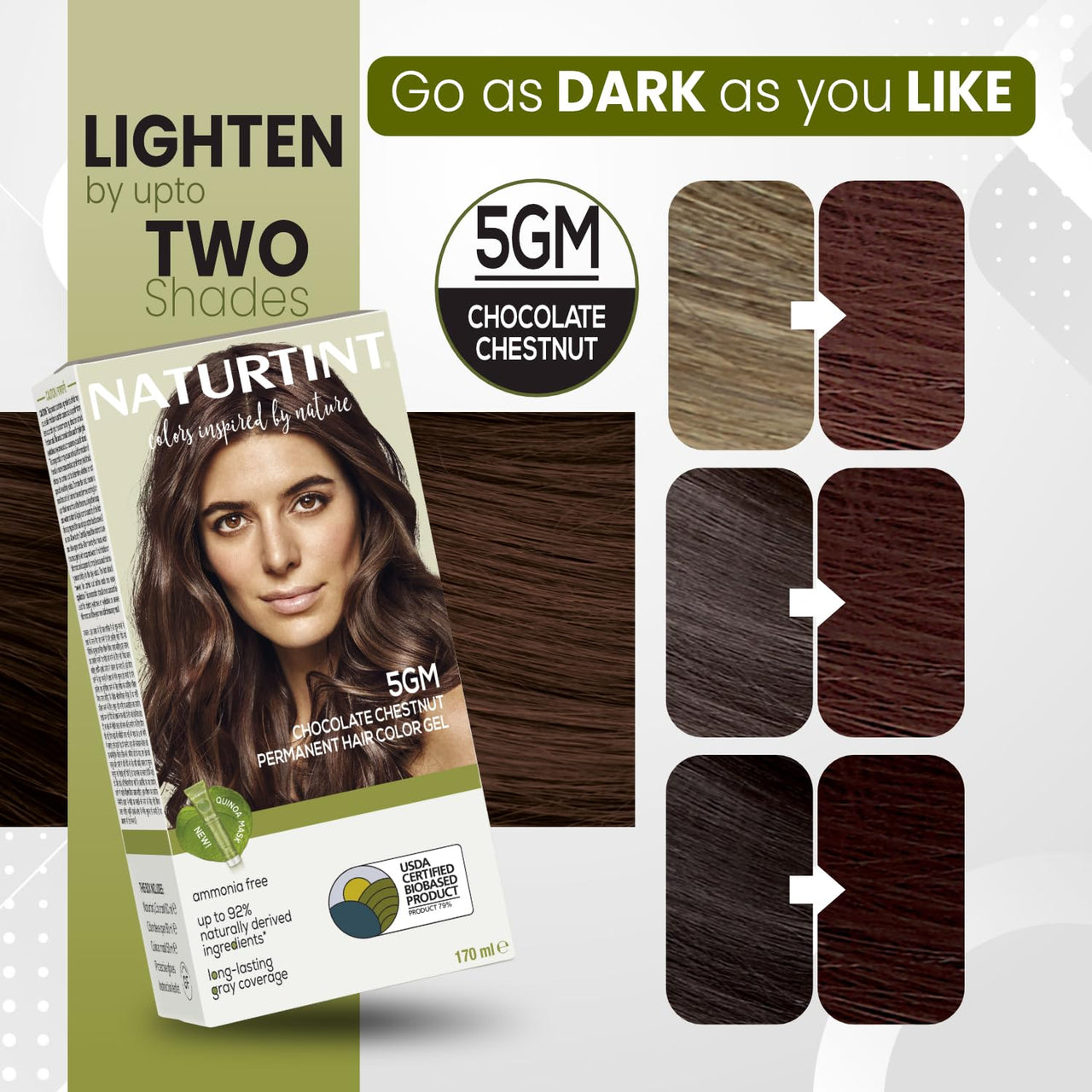 Naturtint Permanent Hair Colour Gel Chocolate Brown 5GM | For Optimal Scalp Care | Long Lasting Hair Colour | Ammonia Free Vegan | No Parabens | Enriched with Olives & Organic Shea Butter