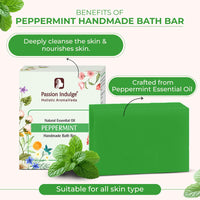Passion Indulge Natural Handmade Bath Bar Soap - Peppermint (Pack of 3)