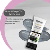 DR.RASHEL Charcoal Face Wash Deep Cleansing & Anti-Polltion with Active Cool with No Parabens, SLS, Silicones & Colour (100 ml)
