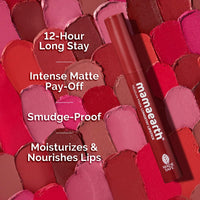 Mamaearth Moisture Matte Longstay Lipstick With Avocado Oil & Vitamin E For 12 Hour Long Stay - 11 Cherry Punch -2 G