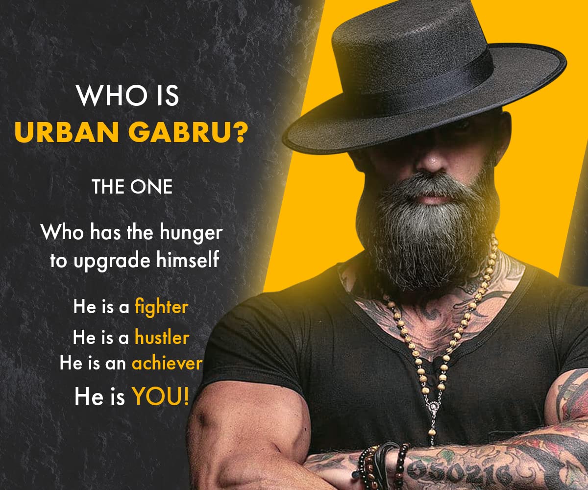 UrbanGabru Beard Booster Growth Oil for Men | Enriched with Natural Herbs & Jadibuti (60 ml) | Paraben Free | Fills Patchy Beard | For Thicker & Longer Beard | Rich in Vitamins & Omega 3, 6, 9