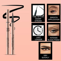 Lakyou Beauty Ultra Black Longwear Non-Transfer Liquid Pen Eyeliner | Smudge-Proof | 24-Hour Wear | Intense Black Finish | Pack Of 2