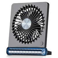 Koonie Portable Desk Fan, 3.5-20hrs Battery Operated Small USB Fan with Ultra Quiet 220 Tilt Folding, Rechargeable Personal Fan with 3 Speeds Strong Wind for Home Office Desktop, Black